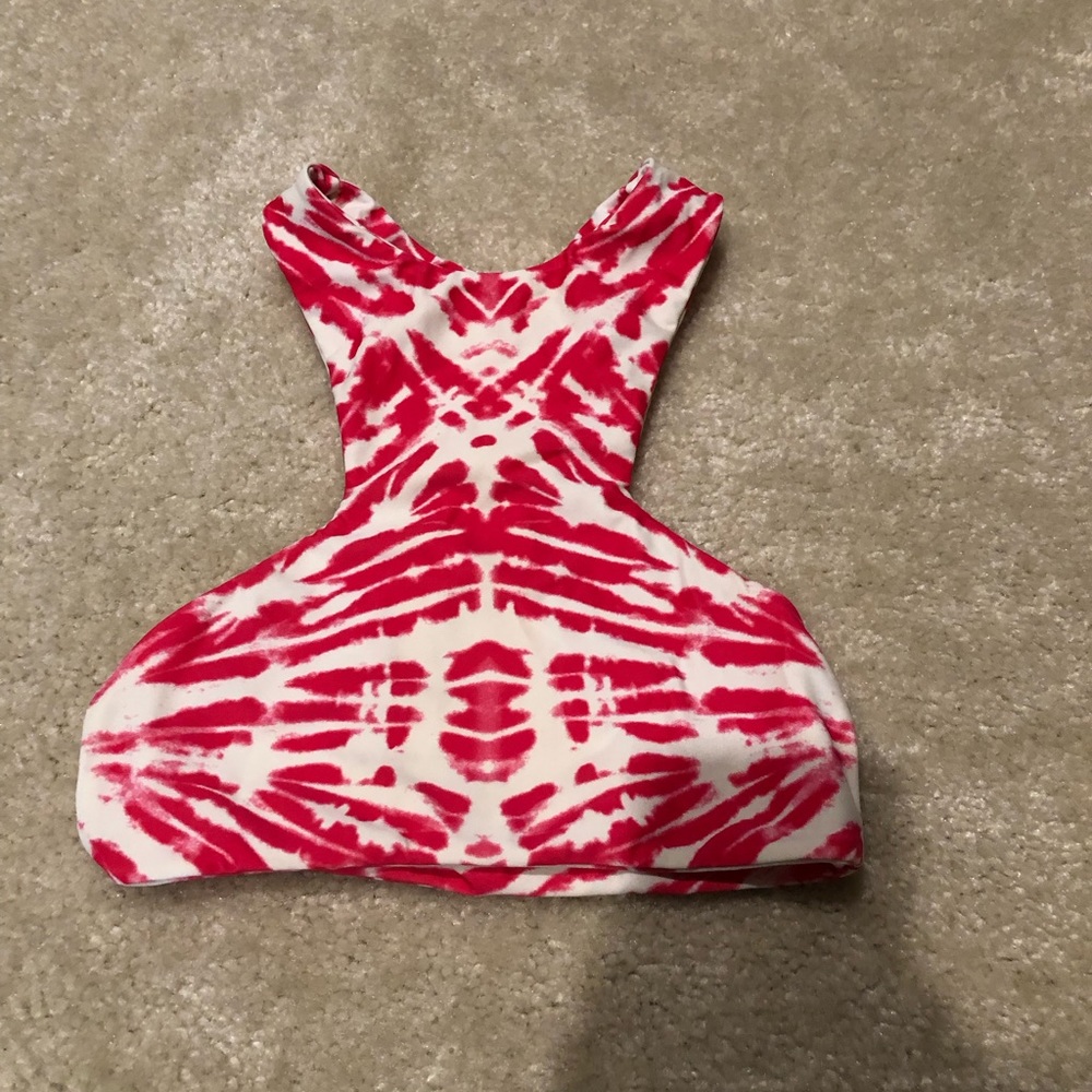 Mikoh Maldives Bikini Top in Pink/White